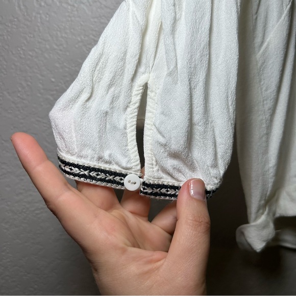 ba&sh Amber Embroidered‎ Empire Waist Top white women’s S boho office minimal - Picture 4 of 9